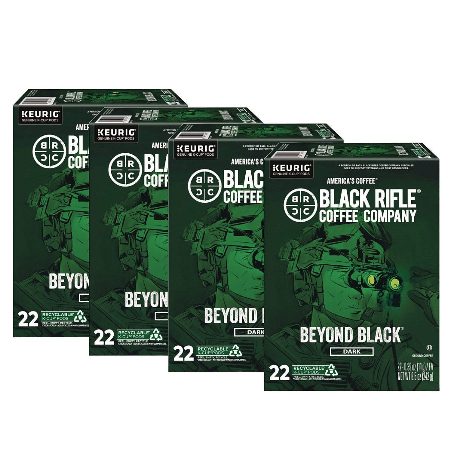 Black Rifle Coffee Company Beyond Black Coffee Keurig® K-Cup® Pods, Dark Roast, 88/Carton (5000384043)