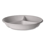 Eco-Products Vanguard Compostable 9" 3-Compartment Sugarcane Plates, White, 400/Carton (EP-SCR93NFA)