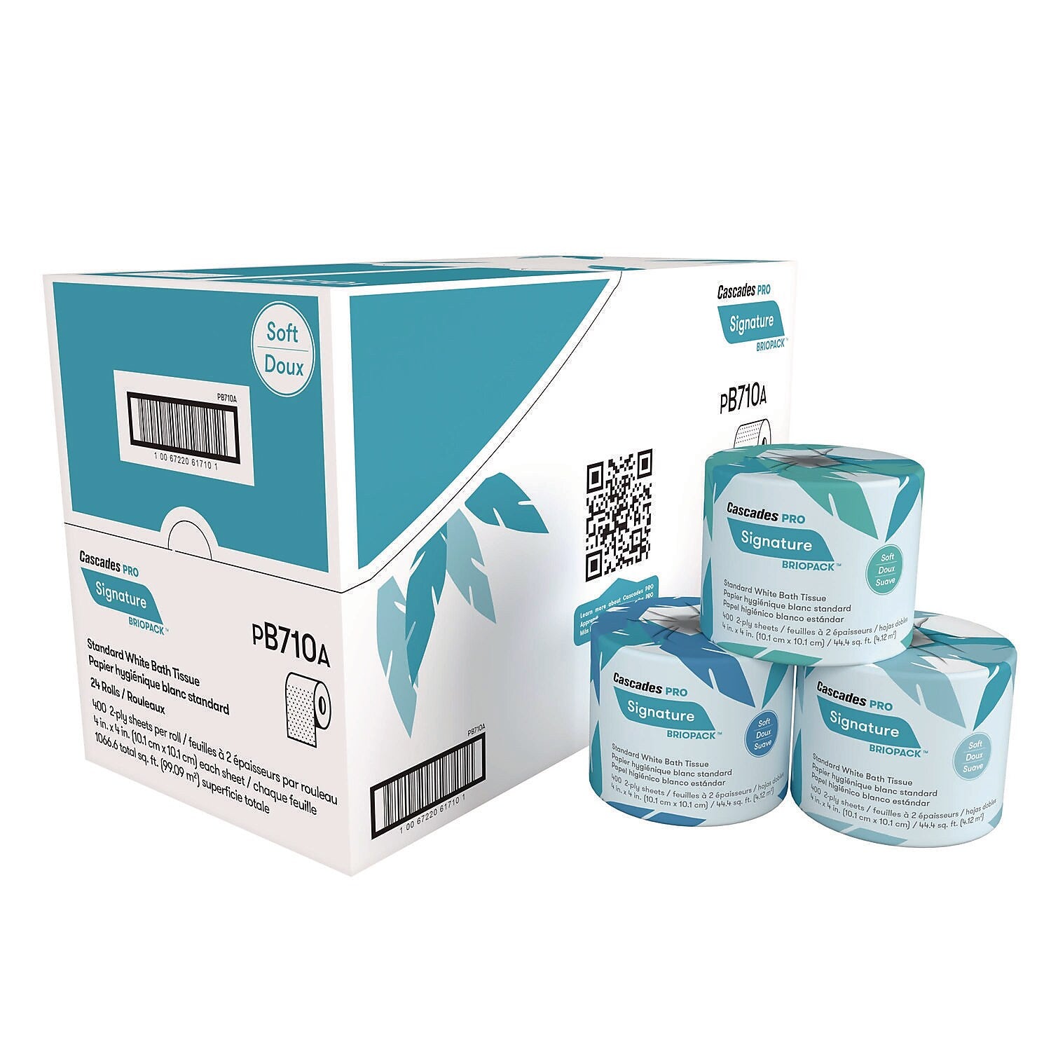 Cascades PRO Signature Toilet Paper, 2-Ply, White, 400 Sheets/Roll, 24 Rolls/Case (B710)