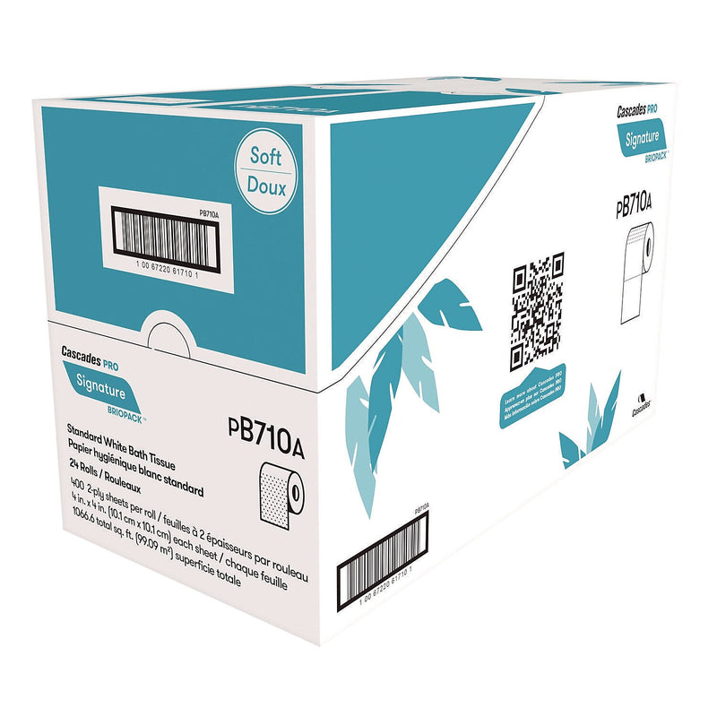 Cascades PRO Signature Toilet Paper, 2-Ply, White, 400 Sheets/Roll, 24 Rolls/Case (B710)