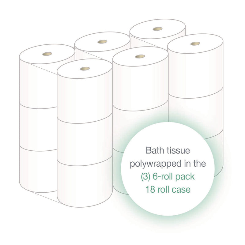 Solaris LoCor Toilet Paper, 2-Ply, White, 1500 Sheets/Roll, 18 Rolls/Case (26824)