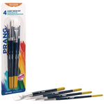 Prang Hobby Four-Brush Set, Blue/Yellow, 4/Pack (X94006)