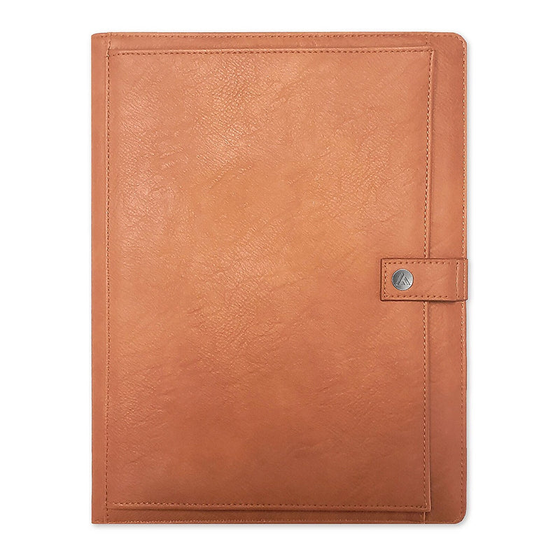 Blue Sky ASMBLD Faux Leather Padfolio with Snap Closure, Tan (BLS150537)