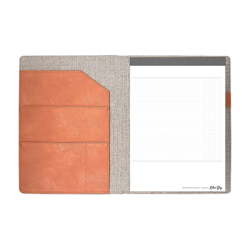 Blue Sky ASMBLD Faux Leather Padfolio with Snap Closure, Tan (BLS150537)