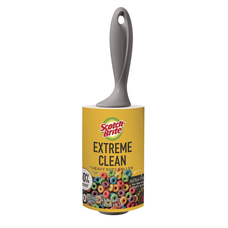 Scotch-Brite Extreme Clean Lint Roller, Gray, 100 Sheets/Roll (7100278620)