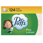 Puffs Plus Lotion Facial Tissue, 2-Ply, 124 Tissues/Box, 24 Boxes/Carton (80337535)