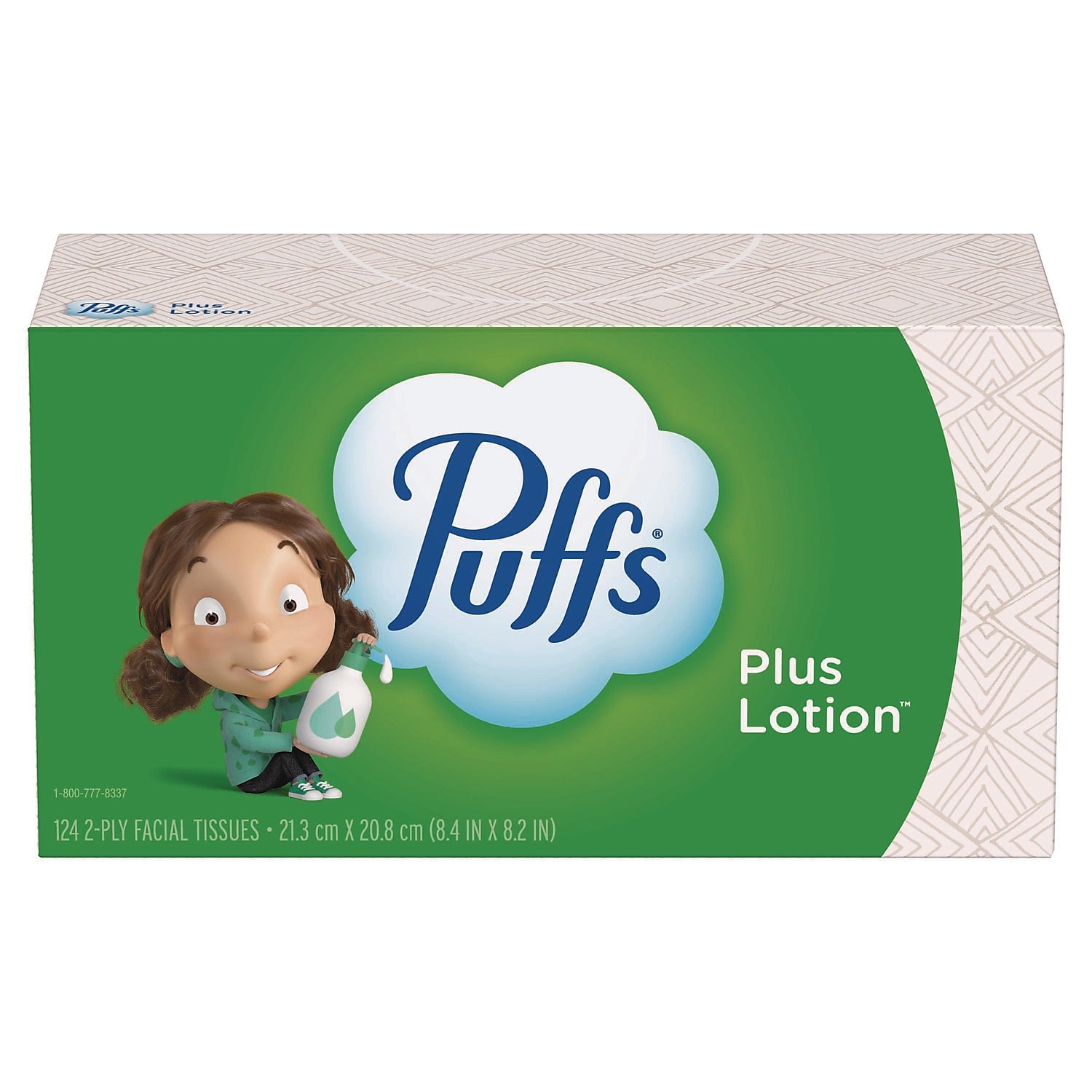 Puffs Plus Lotion Facial Tissue, 2-Ply, 124 Tissues/Box, 24 Boxes/Carton (80337535)