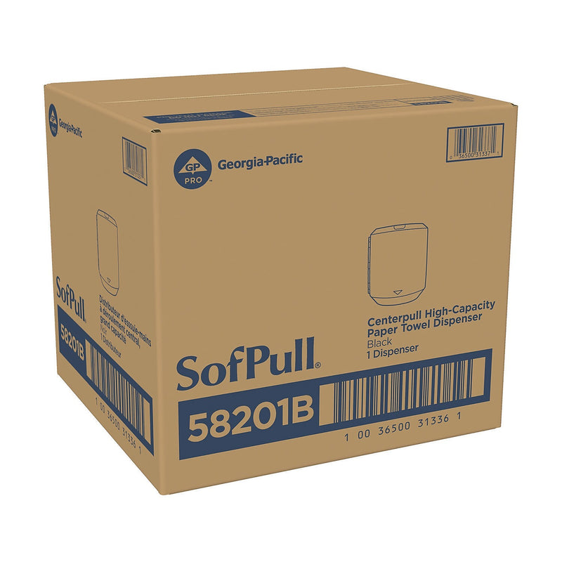 Georgia Pacific Professional SofPull Centerpull Paper Towel Dispenser, Black (58201B)