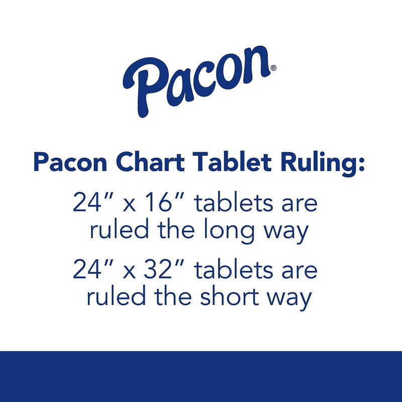 Pacon 1.5" Rule Presentation Chart Tablets, 24" x 32", White, 25/Sheets, 12/Carton (P0074710)