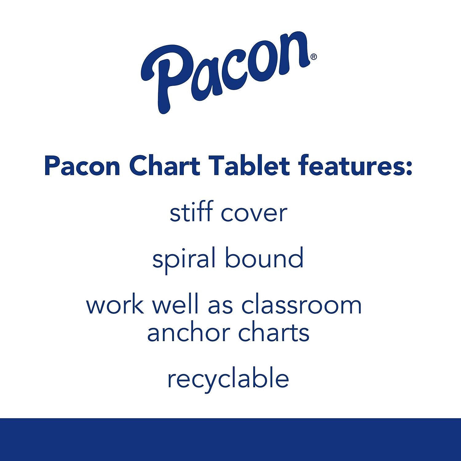 Pacon 1" Rule Presentation Chart Tablets, 24" x 32", White, 25/Sheets, 12/Carton (P0074610)