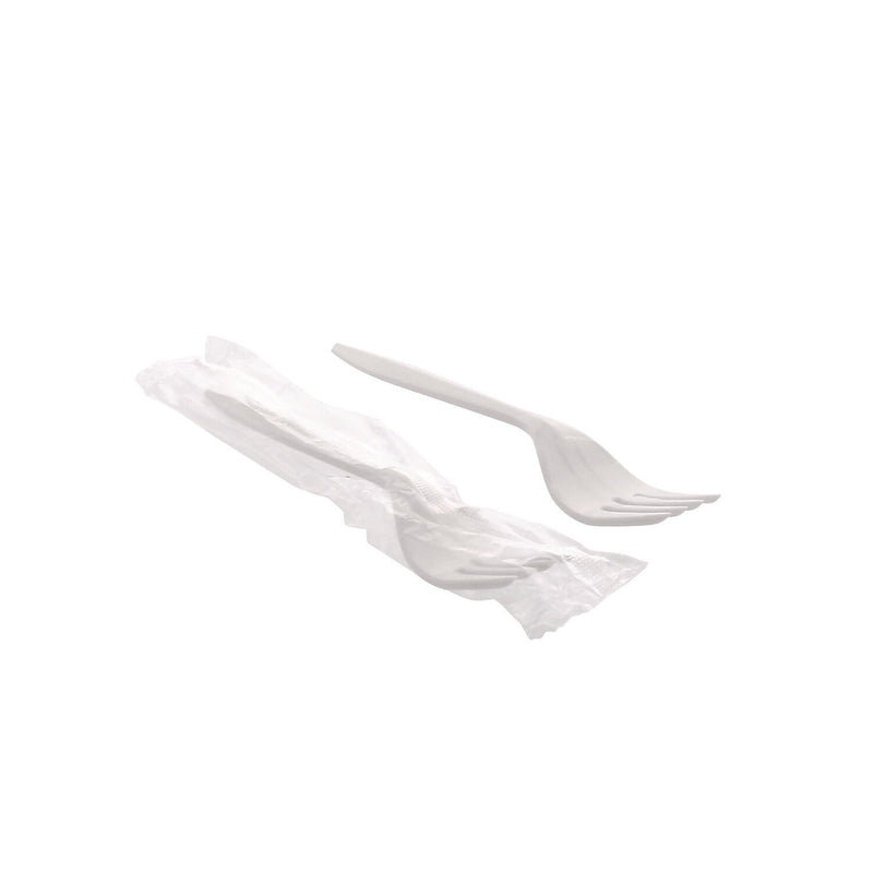 Pactiv Evergreen Fieldware Individually Wrapped Polypropylene Forks, Medium-Weight, White, 1000 Pieces/Carton (FKFWCH)