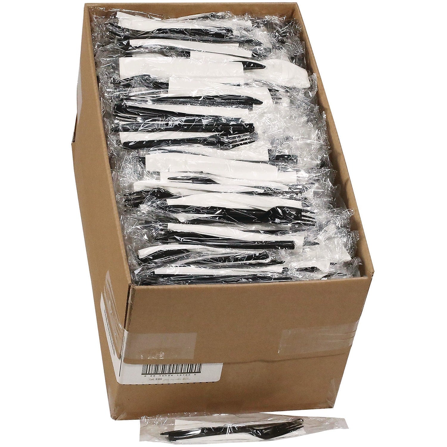 Pactiv Evergreen Gardenware Individually Wrapped Polypropylene Cutlery Set, Heavy-Weight, Black, 500 Pieces/Carton (GKFKNECH)