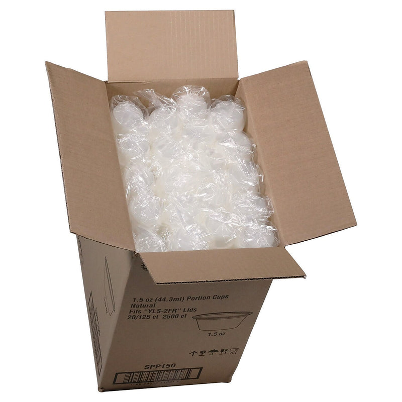 Pactiv Evergreen 1.5 oz. Portion Cups, Translucent Polypropylene, 125 Cups/Pack, 20 Packs/Carton (SPP150)