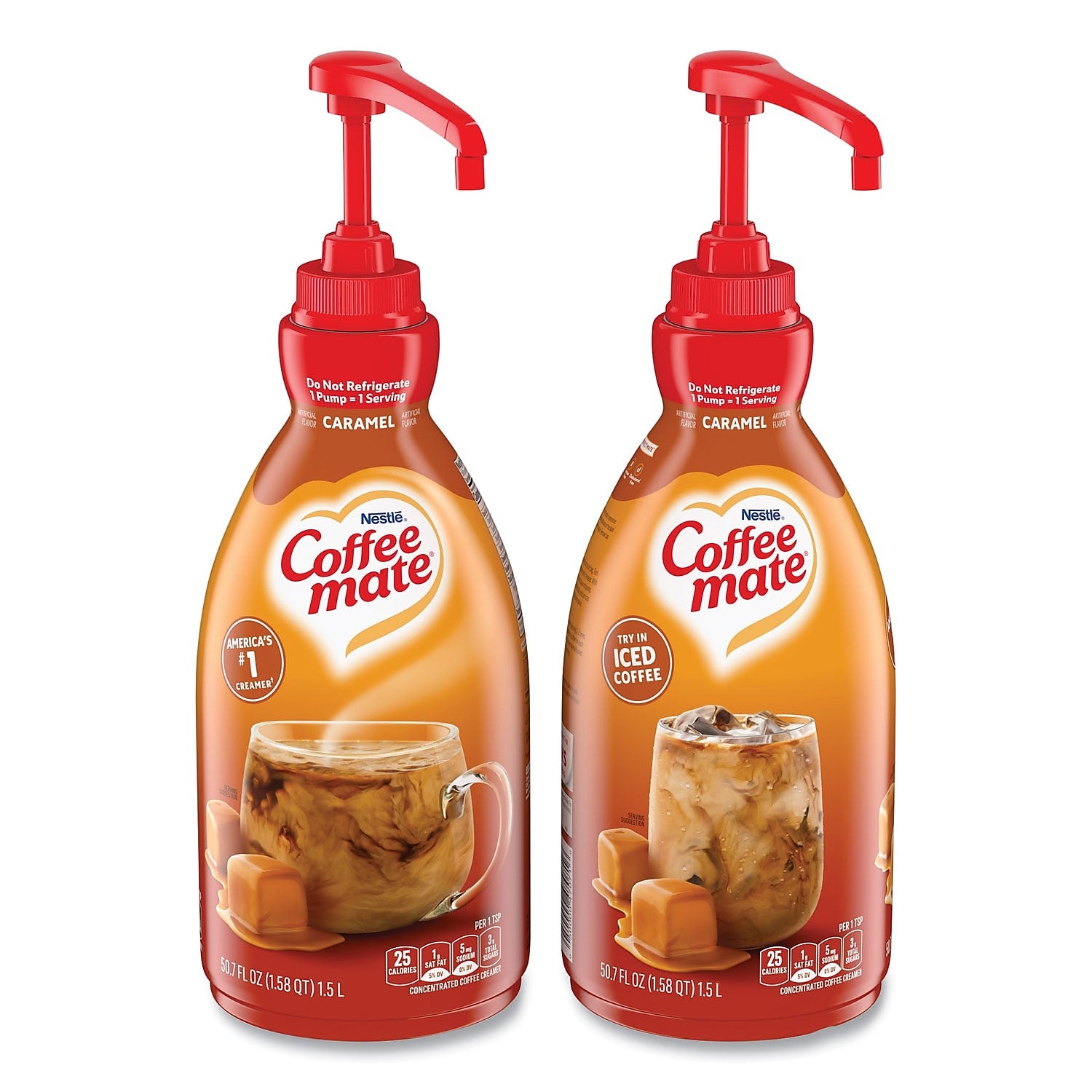 Coffee mate Caramel Dairy Free Liquid Creamer, 50.7 oz., 2/Carton (NES73358CT)