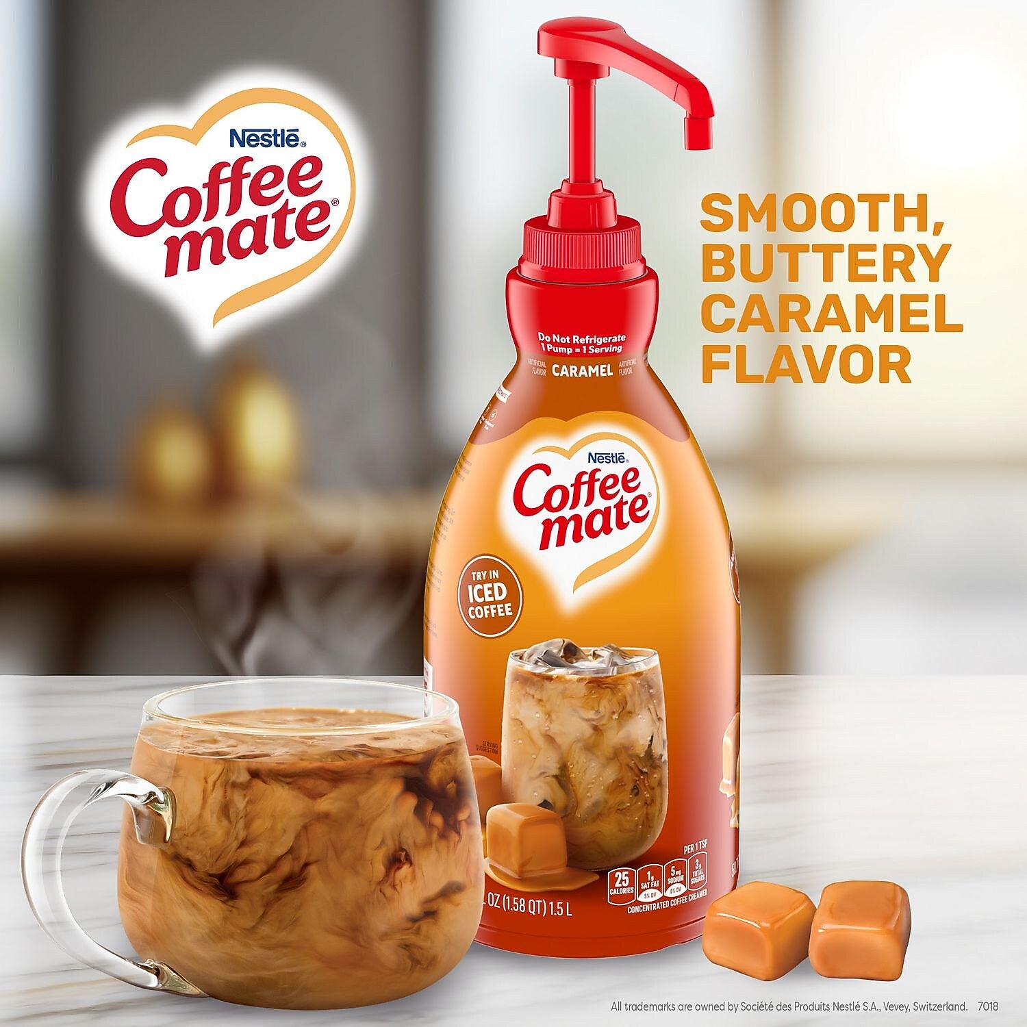 Coffee mate Caramel Dairy Free Liquid Creamer, 50.7 oz., 2/Carton (NES73358CT)