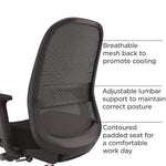 Alera Kempton Fabric Swivel Task Chair, Black (ALEKP42BME17)