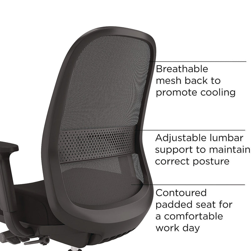 Alera Kempton Fabric Swivel Task Chair, Black (ALEKP42BME17)