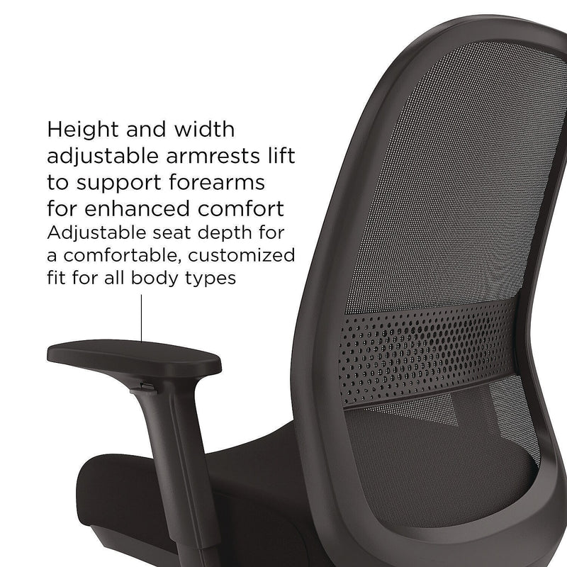 Alera Kempton Fabric Swivel Task Chair, Black (ALEKP42BME17)