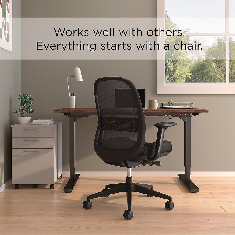 Alera Kempton Fabric Swivel Task Chair, Black (ALEKP42BME17)