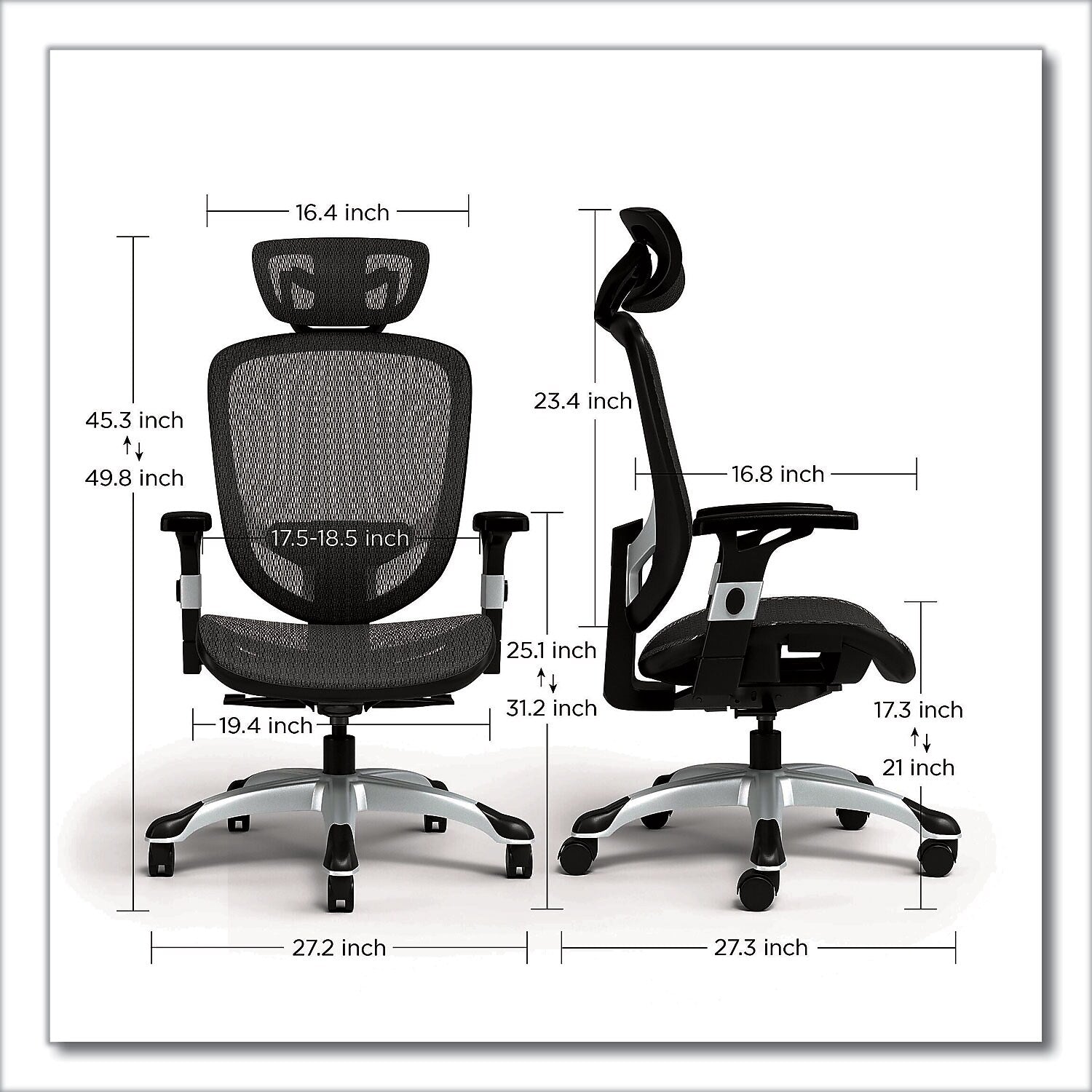 Alera Minerva Ergonomic Mesh Swivel Task Chair, Black (ALEMV41BME18)