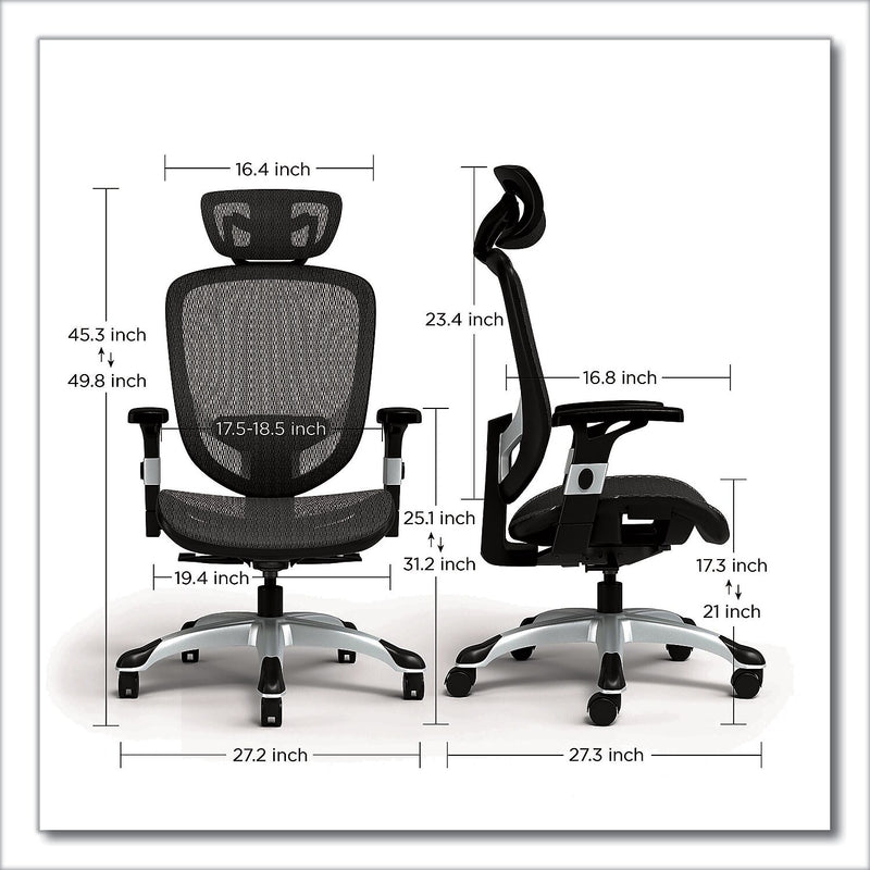 Alera Minerva Ergonomic Mesh Swivel Task Chair, Black (ALEMV41BME18)