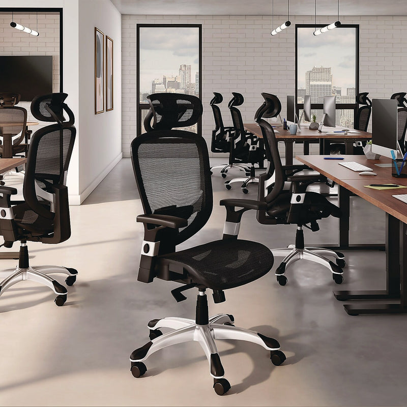 Alera Minerva Ergonomic Mesh Swivel Task Chair, Gray (ALEMV41BME48)