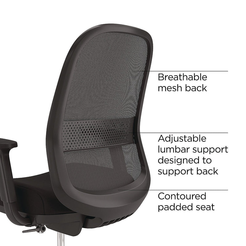 Alera Kempton Ergonomic Fabric Task Chair, Black (ALEKP46BME17)