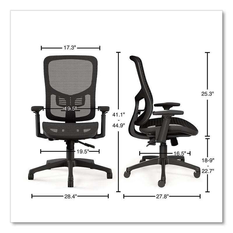 Alera Hollins Ergonomic Mesh Swivel Task Chair, Black (ALEHL42BME18)