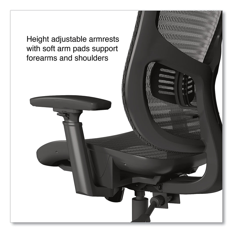 Alera Hollins Ergonomic Mesh Swivel Task Chair, Black (ALEHL42BME18)