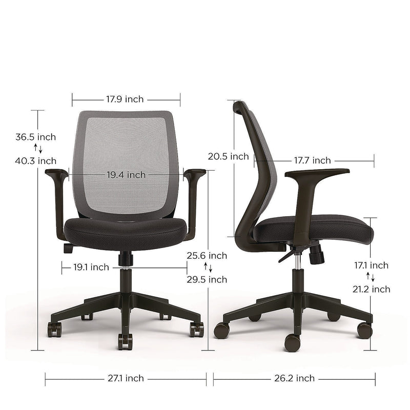 Alera Wessex Fabric Swivel Task Chair, Black (ALEWX42BME17)