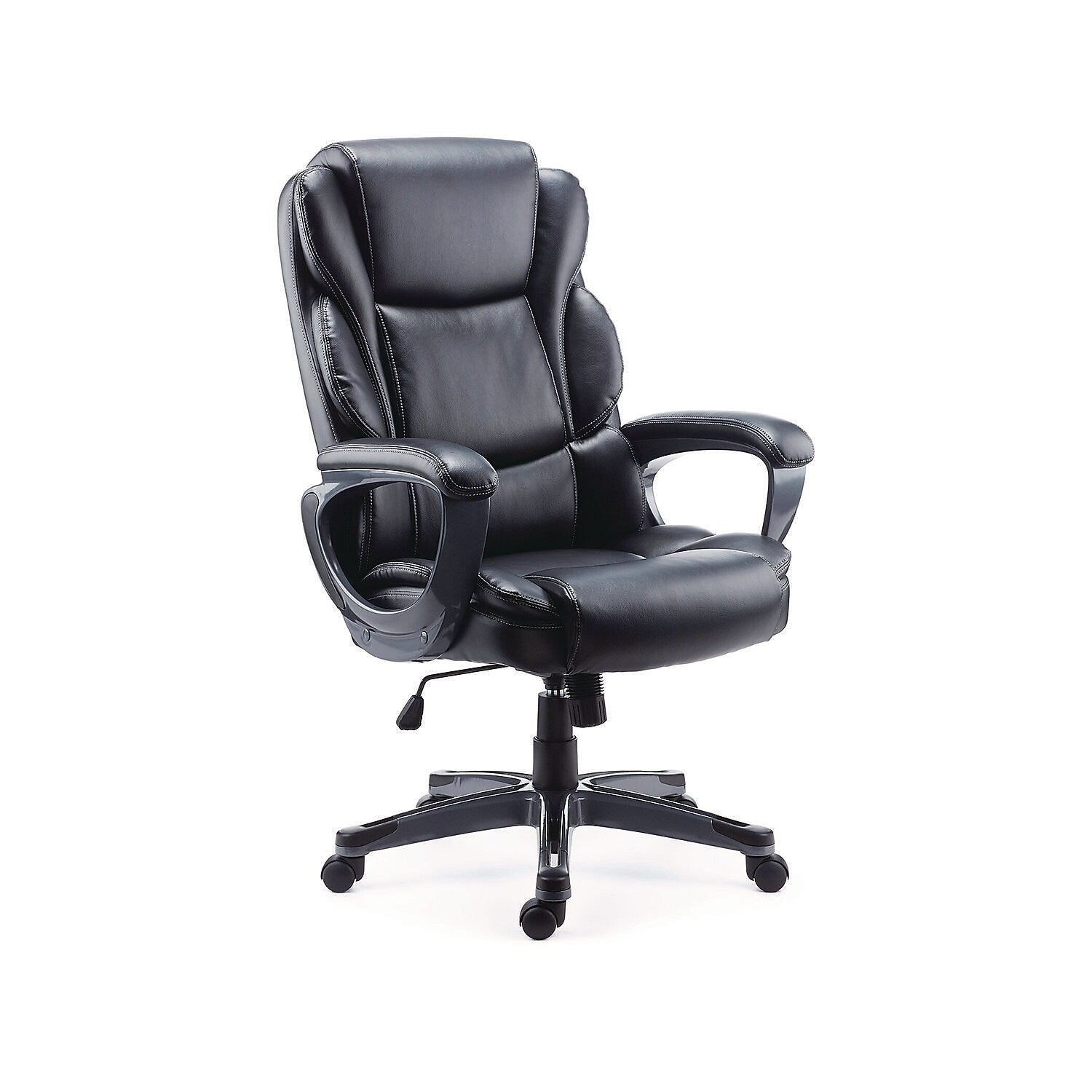 Alera Kirkdale Leather Manager Chair, Black (ALEKD4519)