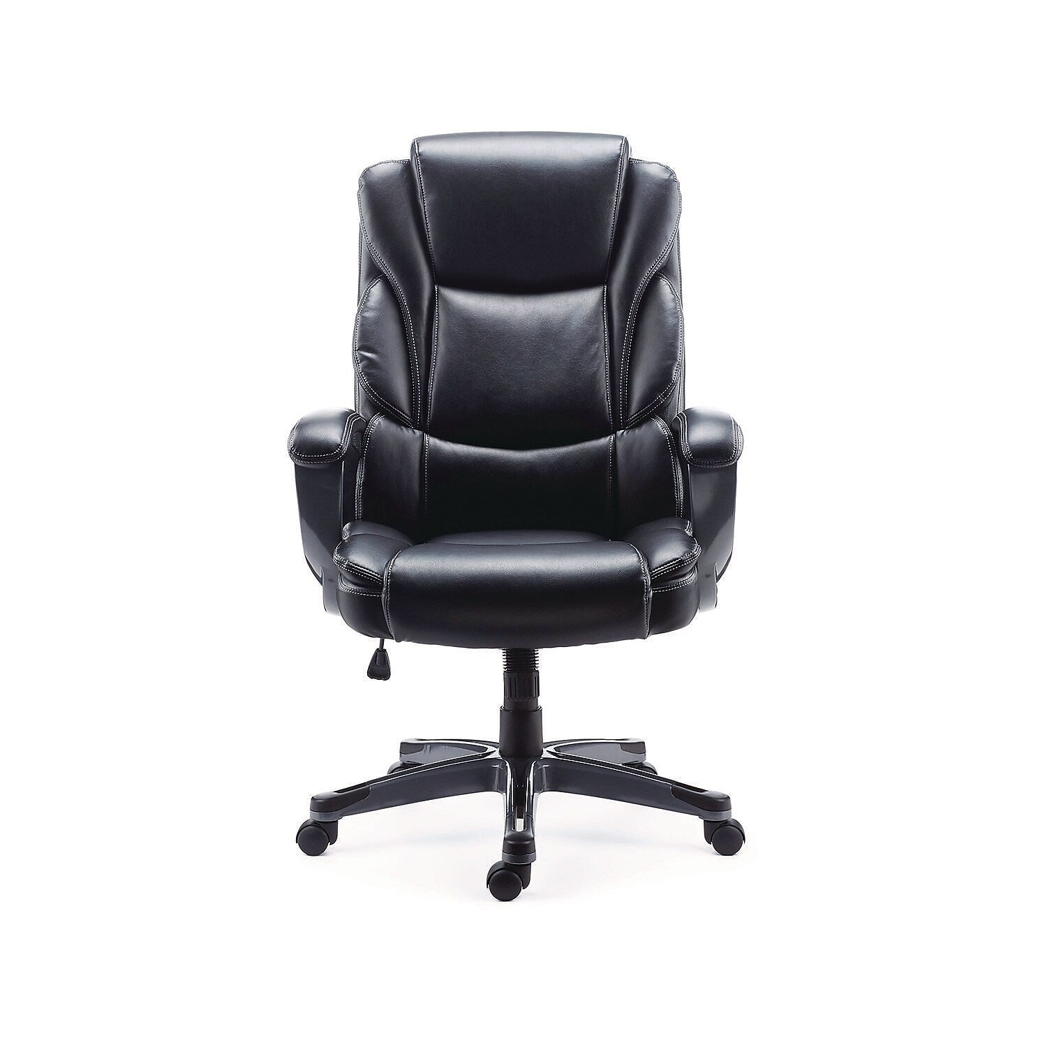 Alera Kirkdale Leather Manager Chair, Black (ALEKD4519)