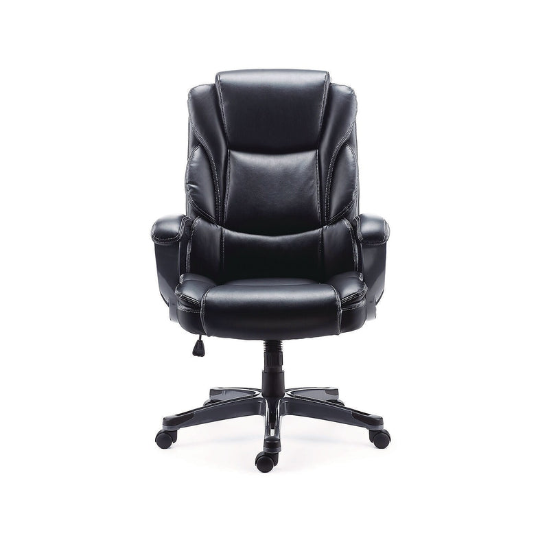 Alera Kirkdale Leather Manager Chair, Black (ALEKD4519)