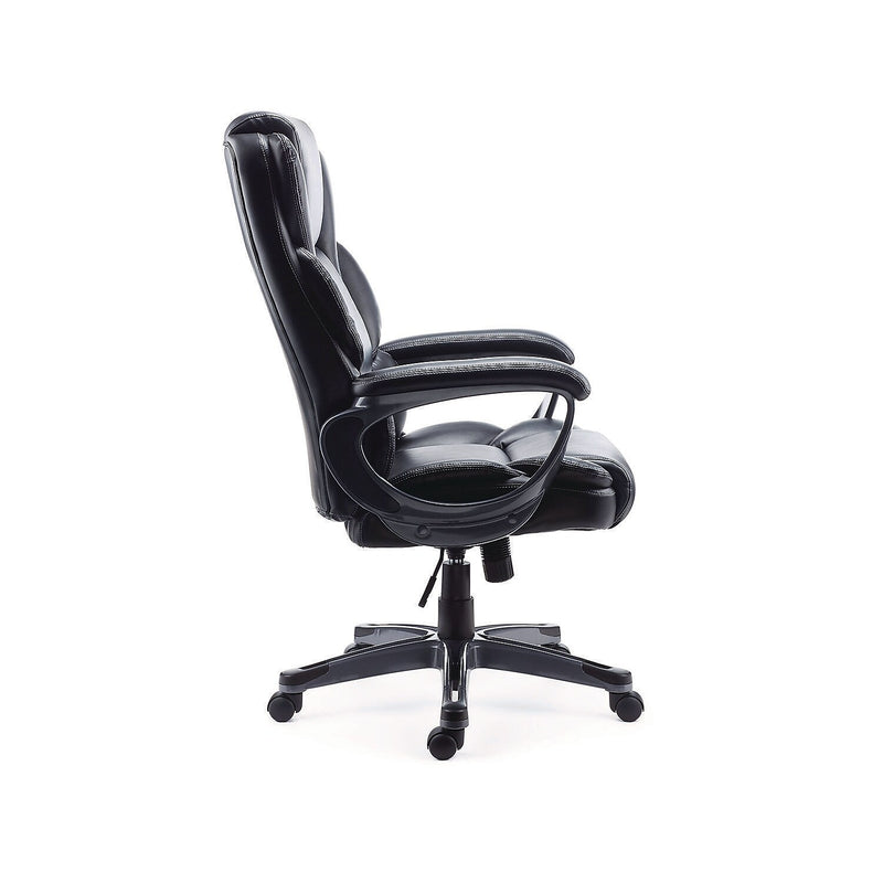 Alera Kirkdale Leather Manager Chair, Black (ALEKD4519)