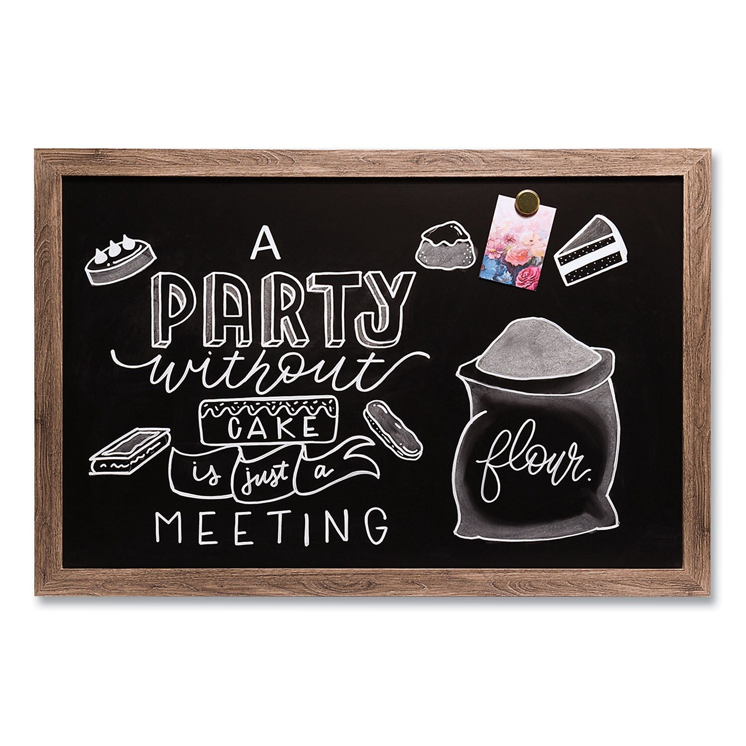 U Brands Chalkboard, Magnetic, 3' x 2', Wood Frame (UBR4549U0001)