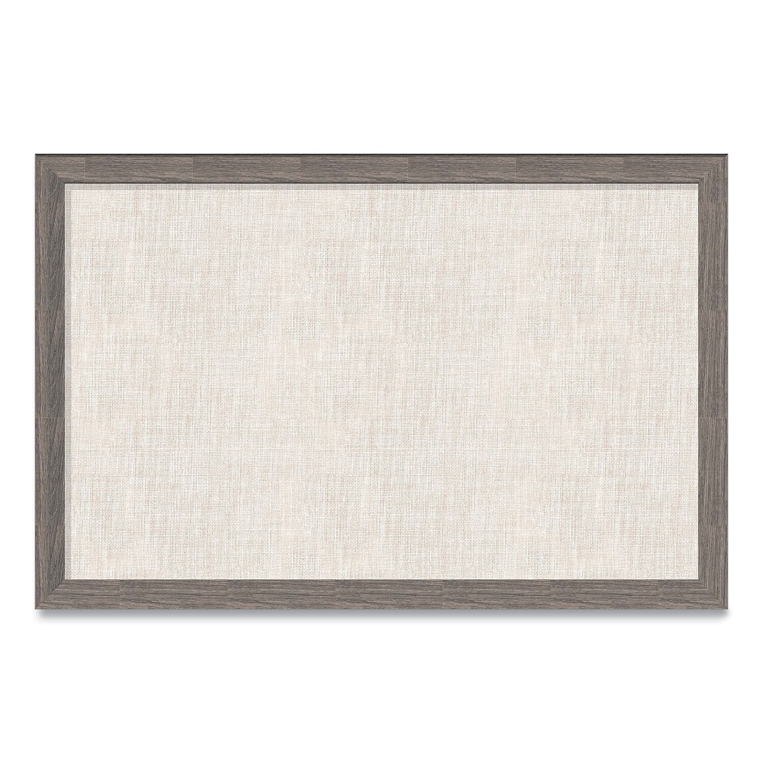U Brands Linen Bulletin Board, Brown Frame, 3' x 2' (4891U00-01)