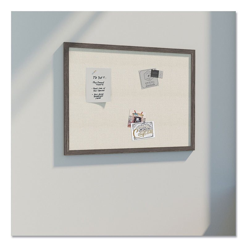 U Brands Linen Bulletin Board, Brown Frame, 3' x 2' (4891U00-01)
