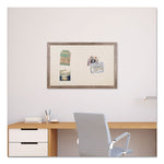 U Brands Linen Bulletin Board, Brown Frame, 3' x 2' (4891U00-01)