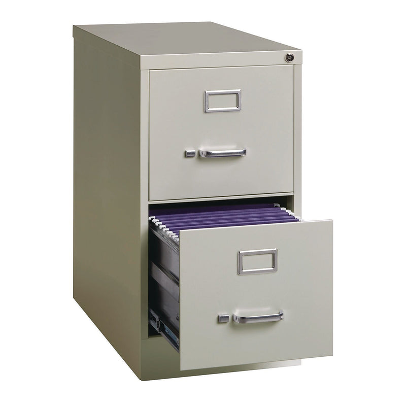 Alera Commercial 2-Drawer Vertical File Cabinet, Letter Size, Lockable, 28.38"H x 15"W x 25"D, Light Gray (ALEHVF1529LG)
