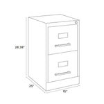 Alera Commercial 2-Drawer Vertical File Cabinet, Letter Size, Lockable, 28.38"H x 15"W x 25"D, Light Gray (ALEHVF1529LG)