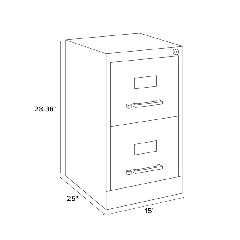 Alera Commercial 2-Drawer Vertical File Cabinet, Letter Size, Lockable, 28.38"H x 15"W x 25"D, Light Gray (ALEHVF1529LG)