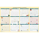 2024-2025 House of Doolittle Illustrated Seasons 37" x 24" Academic Yearly Dry Erase Wall Calendar, Reversible (HOD39835)