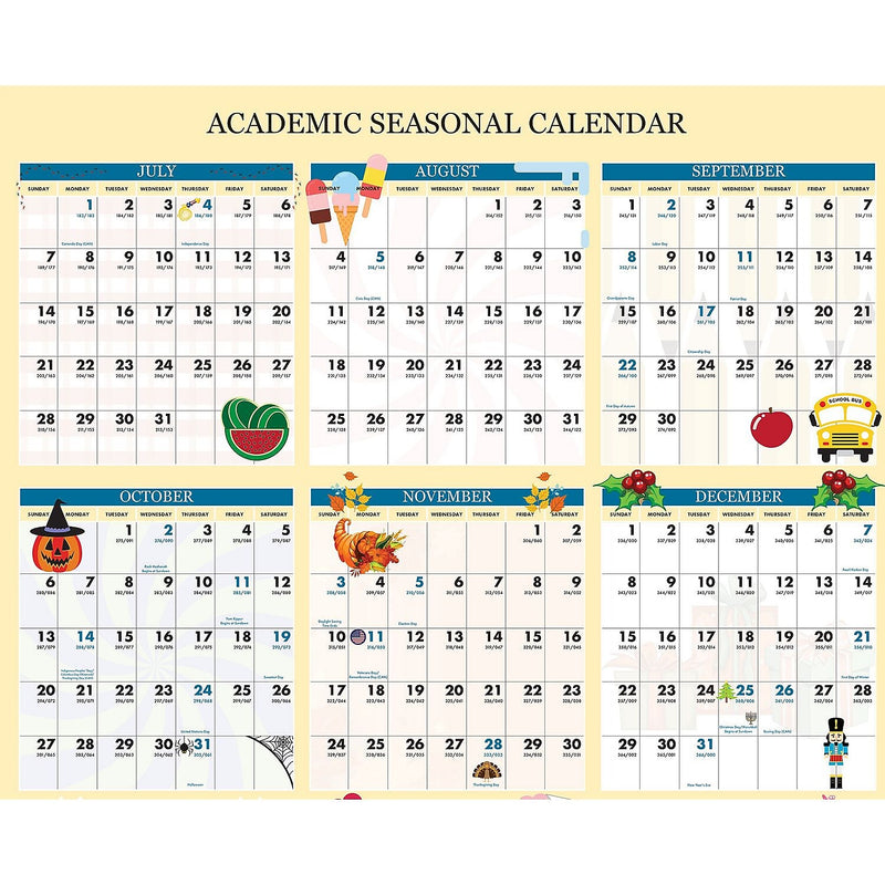 2024-2025 House of Doolittle Illustrated Seasons 37" x 24" Academic Yearly Dry Erase Wall Calendar, Reversible (HOD39835)