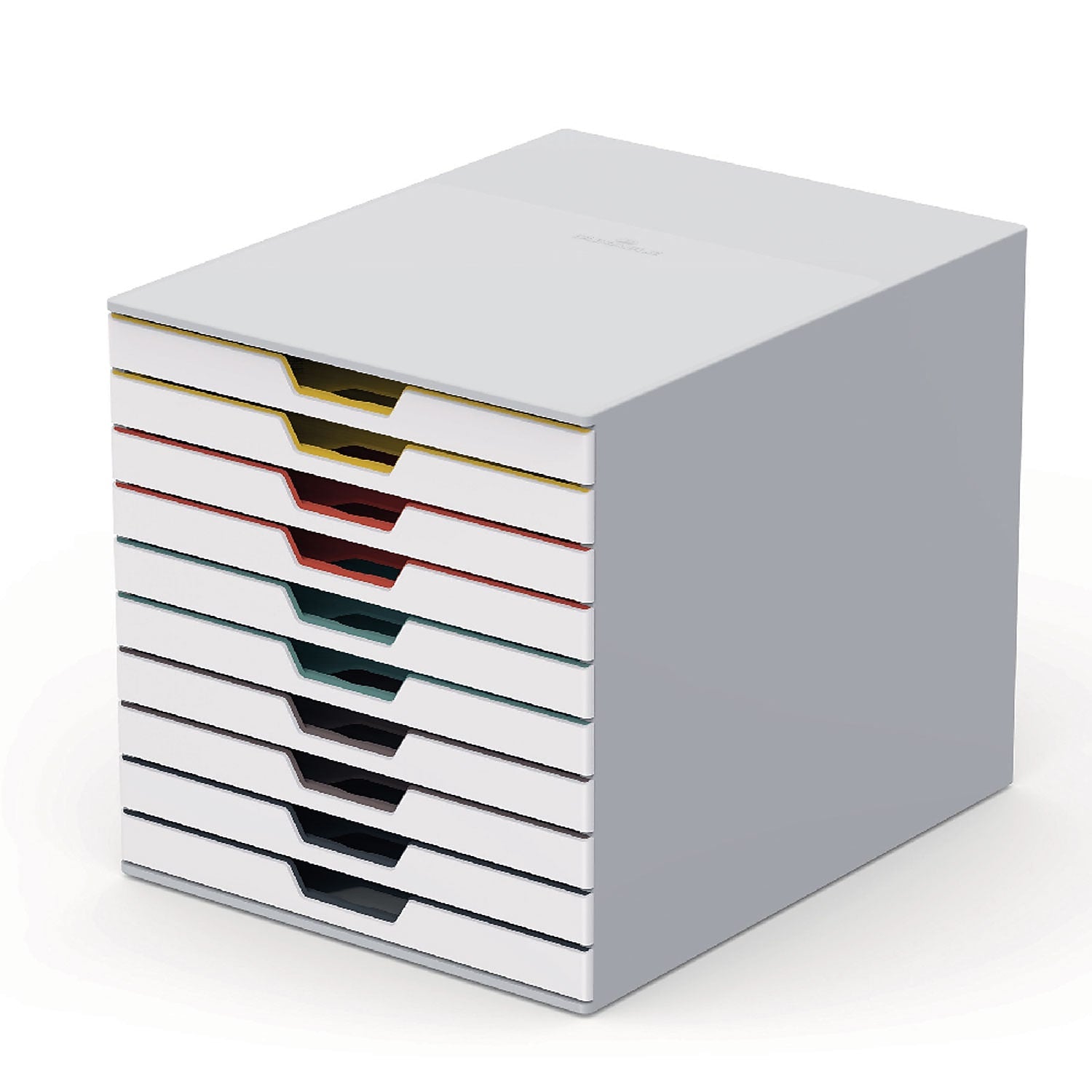 Durable VARICOLOR Plastic Front Loading Stackable Letter Tray, Letter to Folio Size, White (763027)