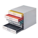 Durable VARICOLOR Plastic Front Loading Stackable Letter Tray, Letter to Folio Size, White (763027)