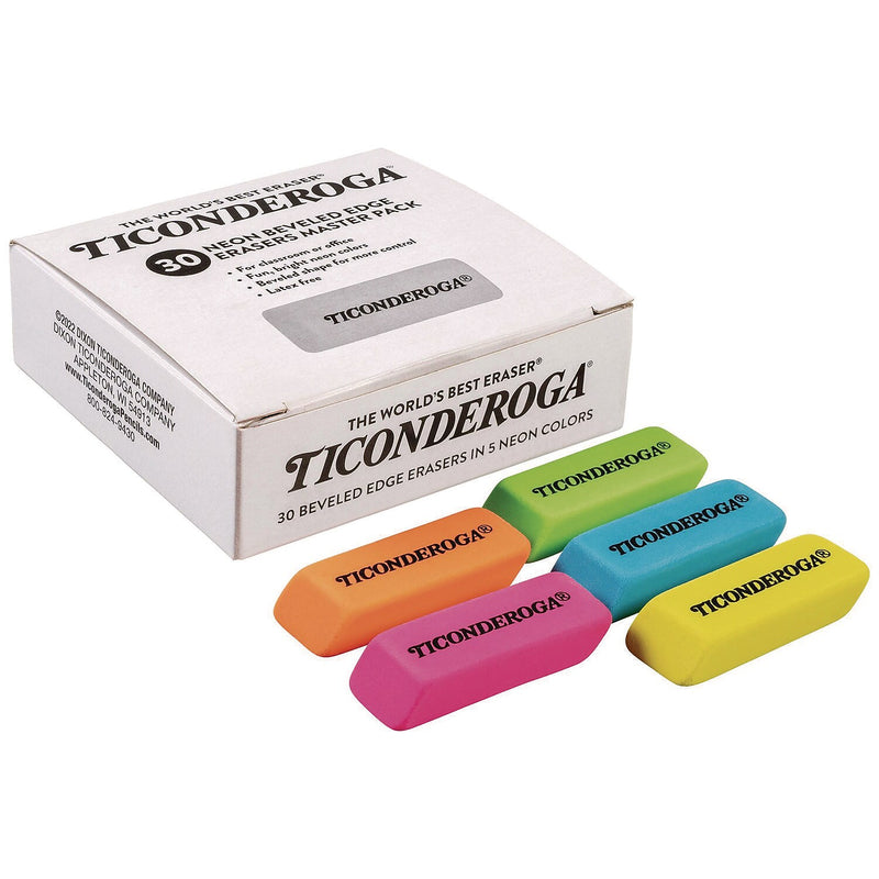 Ticonderoga Block Eraser, Assorted Colors, 30/Box (X38930)