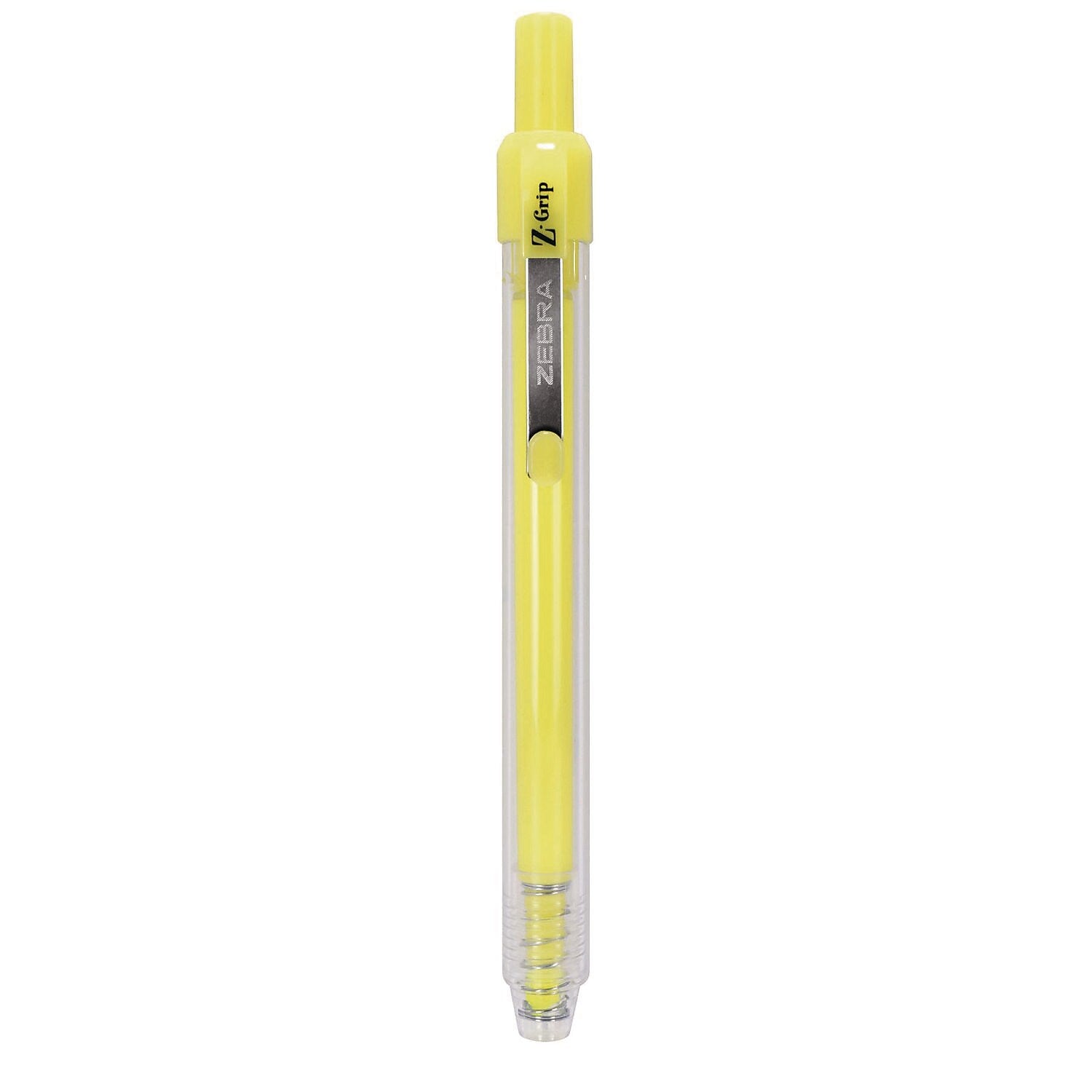 Zebra Z- Grip Retractable Highlighter with Grip, Chisel Tip, Neon Yellow, Dozen (71250)