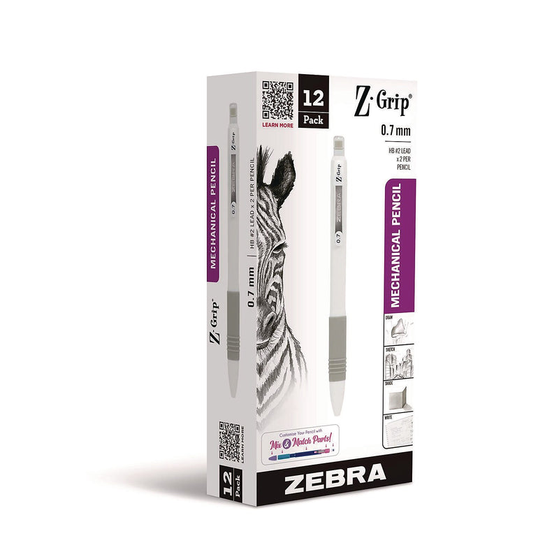 Zebra Z-Grip Mechanical Pencil, 0.7mm, #2 Medium Lead, Dozen (50400)