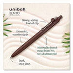 uniball Zento Retractable Gel Pen, Medium Point, 0.7mm, Black Ink, Dozen (70660)
