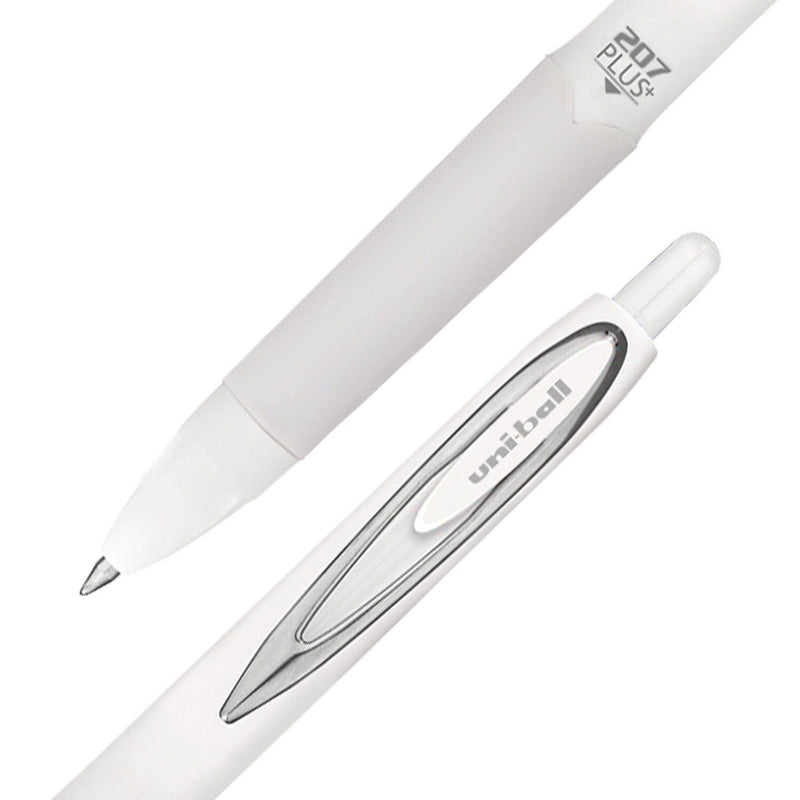 uniball 207 Plus+ Retractable Gel Pen, Medium Point, 0.7mm, Black Ink, 4 Pack (70652)